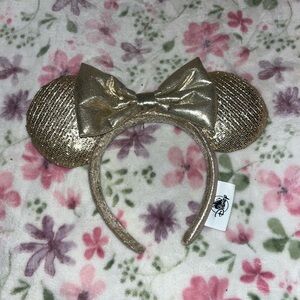 Gold Glittery Mouse Ears Headband